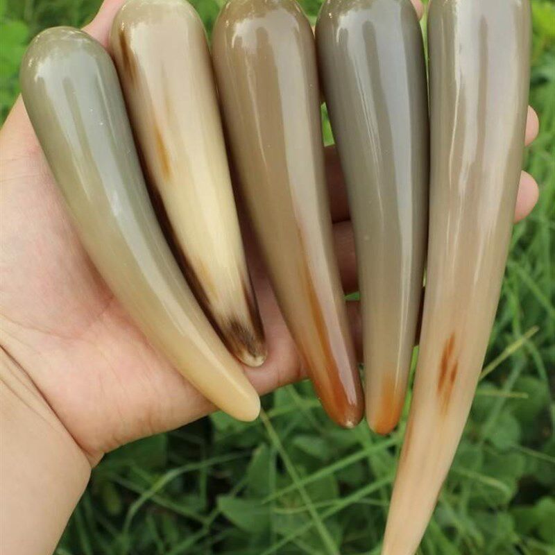 牛角拨筋棒实心牛角刮痧按摩板刮痧牛角刮痧筒面部圆头棒刮痧全身