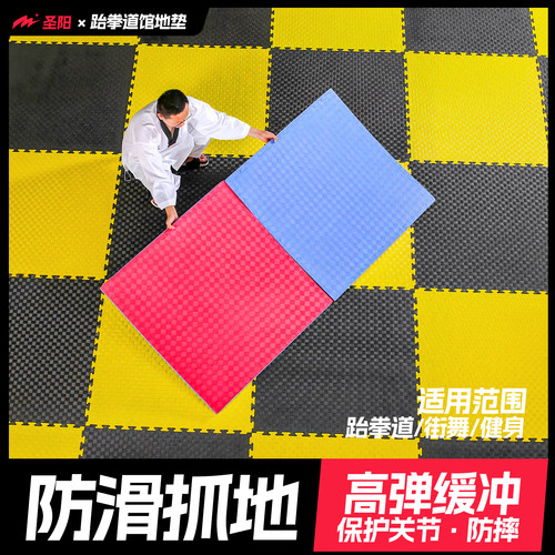 圣阳跆拳道地垫1米100大号拼接泡沫全铺加厚减震街舞武术专用垫子