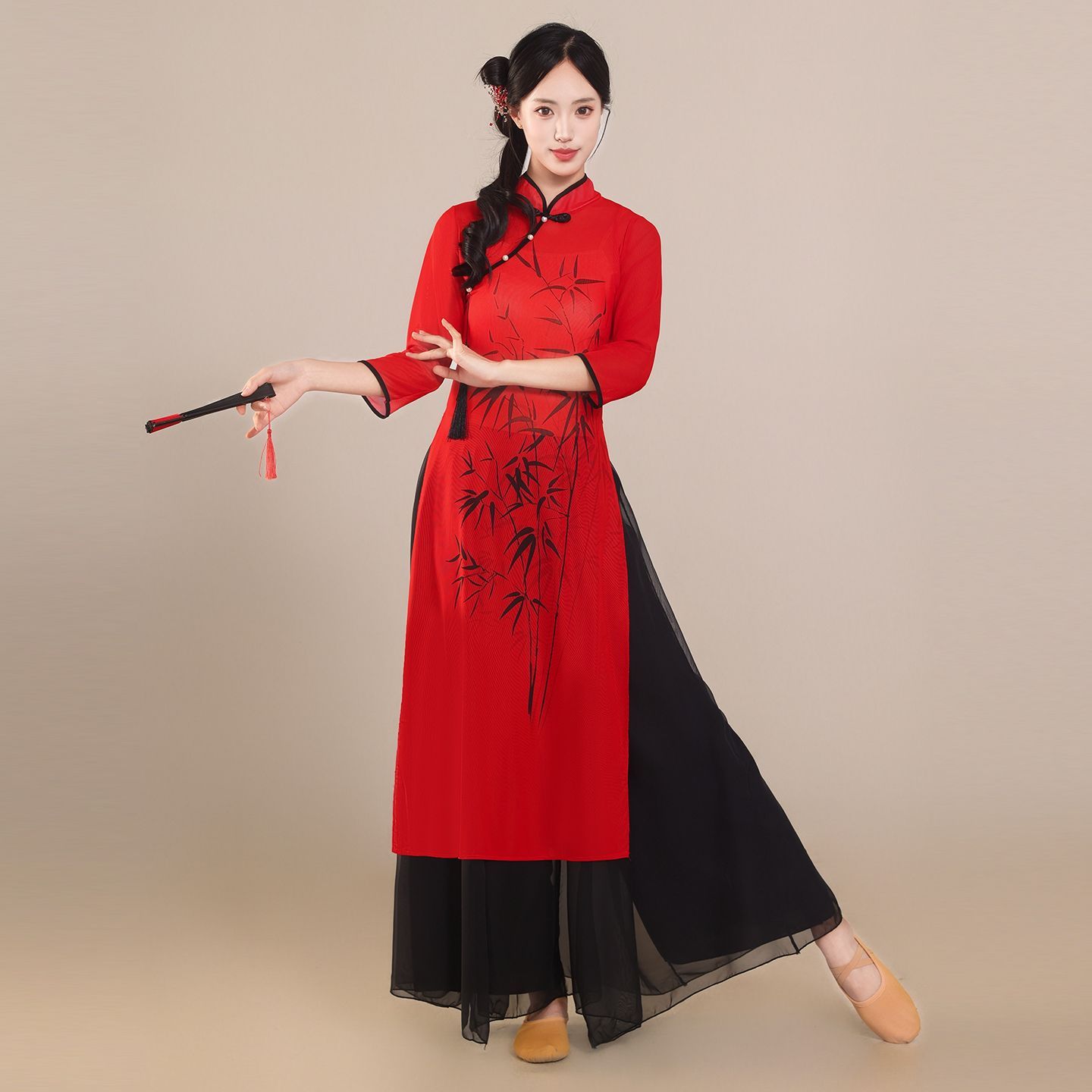 新款古典舞蹈服中式旗袍练功服