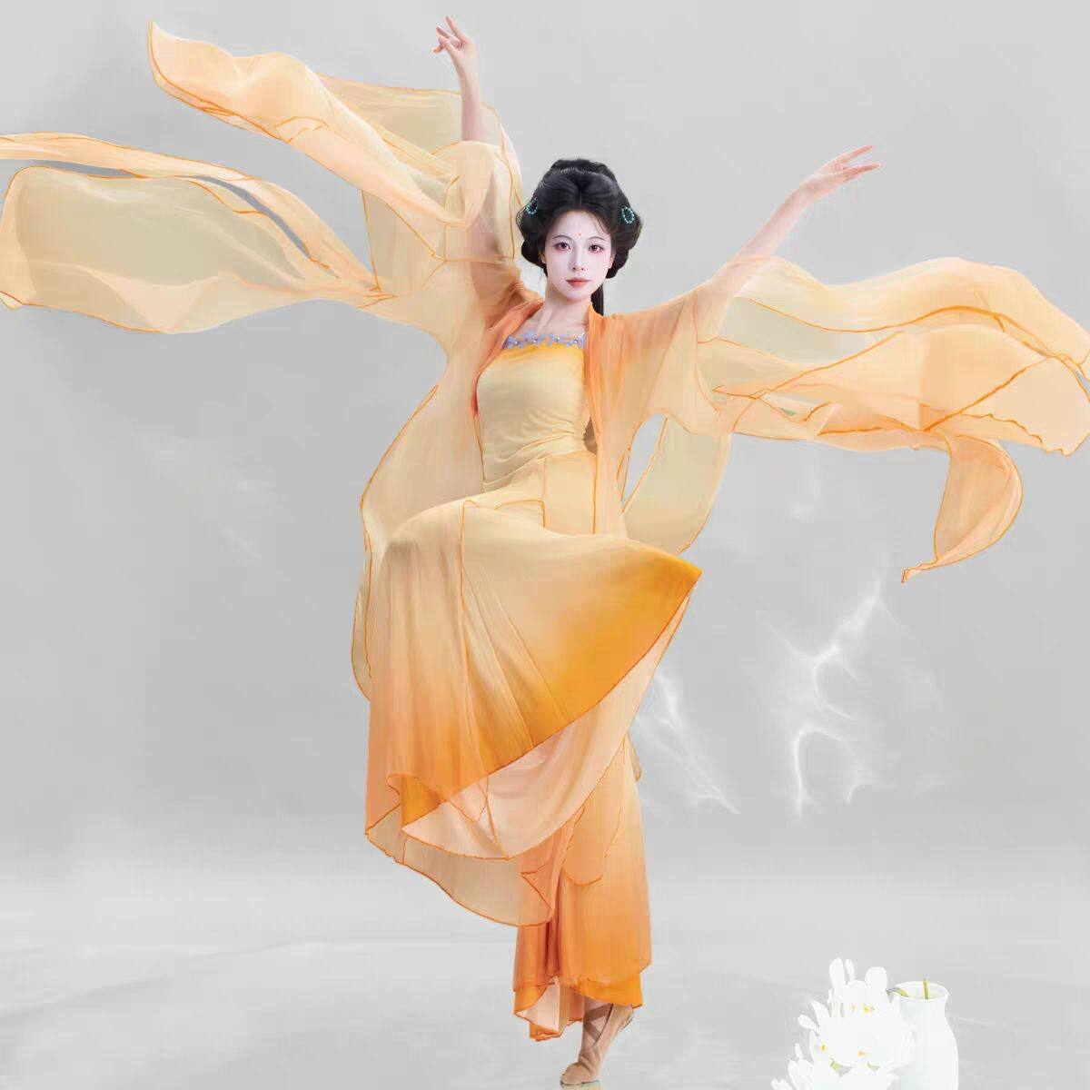 新款古典舞蹈服古风纱衣表演服