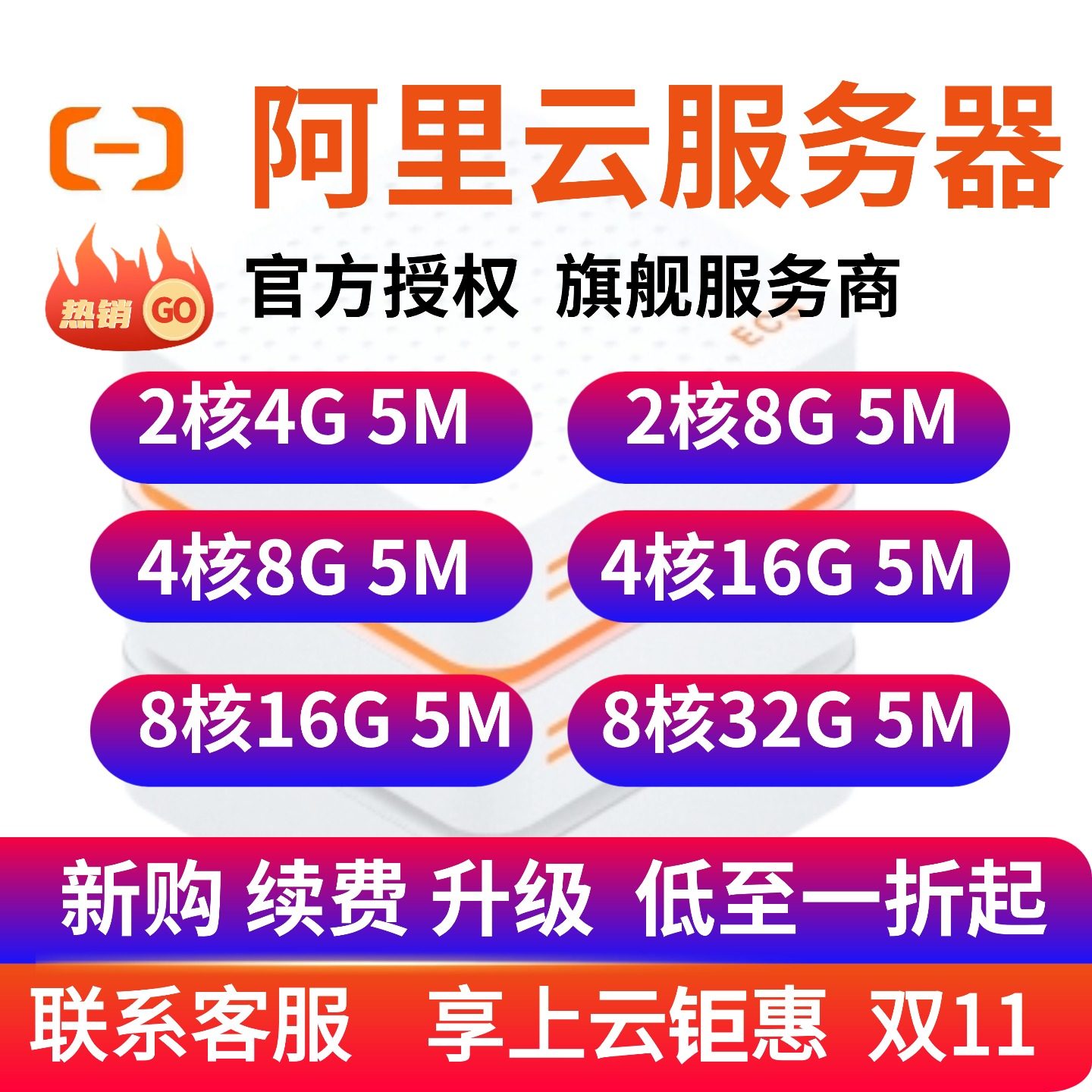 阿里云ecsGUP服务器新购续费升级存储CDN网站小程序OA企业用户