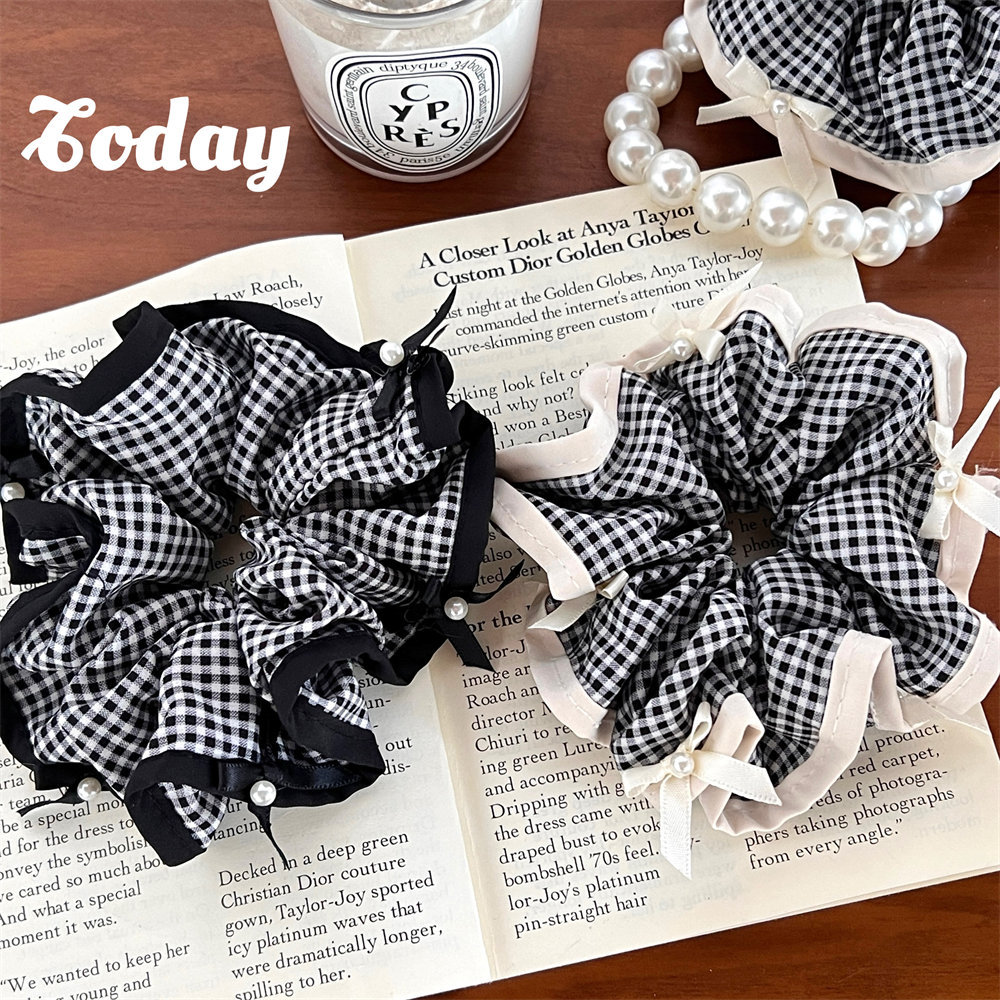 质量严选法式复古条纹方形大肠圈