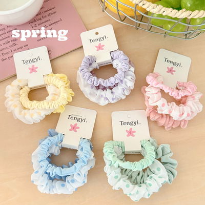 学生礼物糖果色小肠圈组合套装彩色发绳韩系皮筋奶油头绳布艺仙气