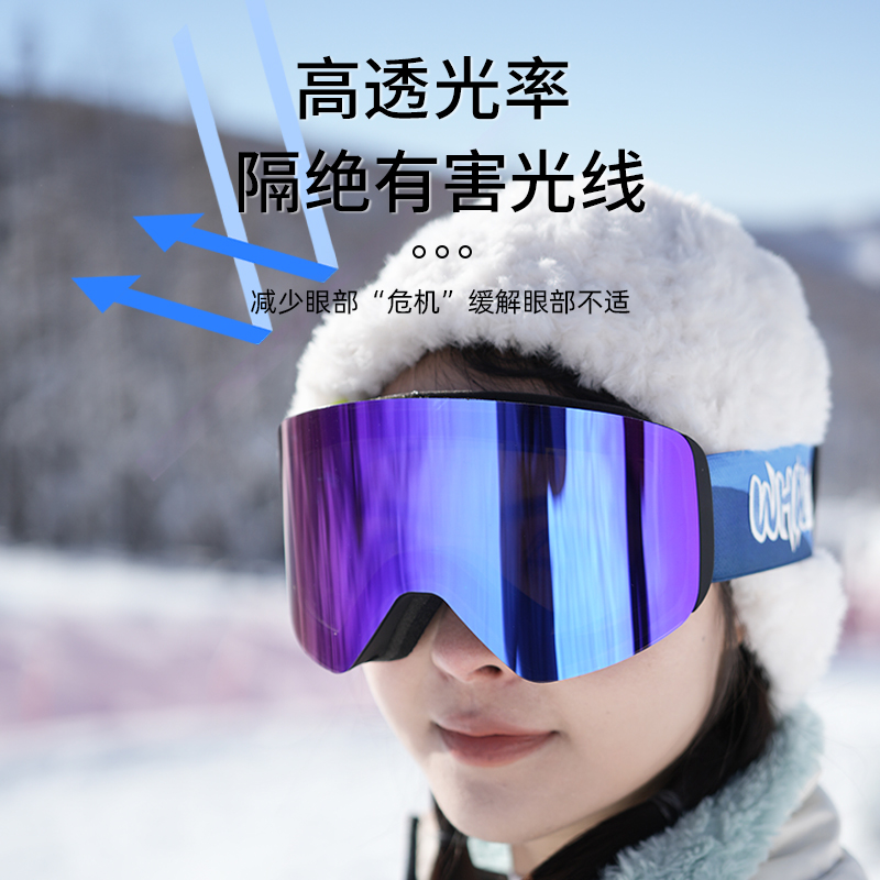 鲸鱼WHALE偏光滑雪镜防雾双层柱面防风护目镜滑雪眼镜装备5100