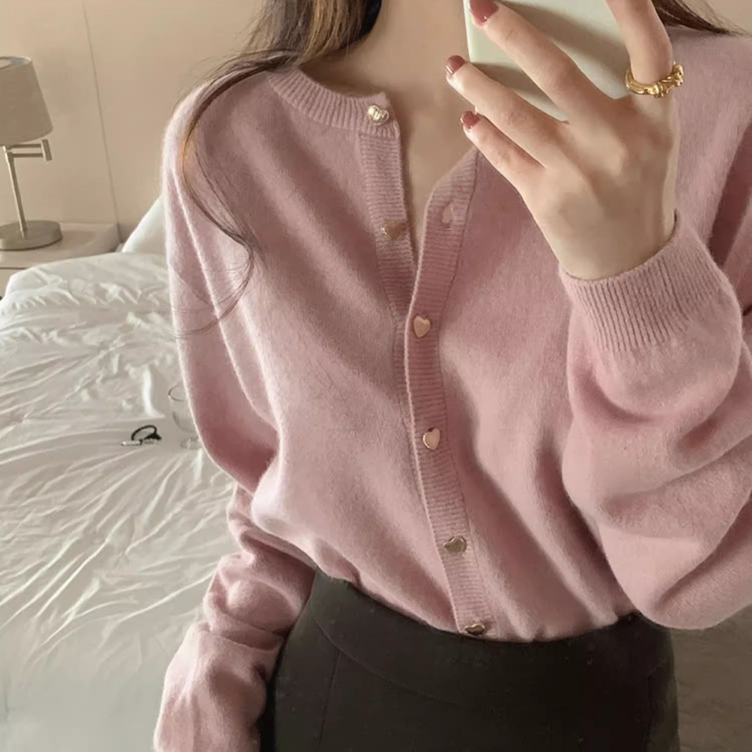 纯色显瘦针织开衫外套女2