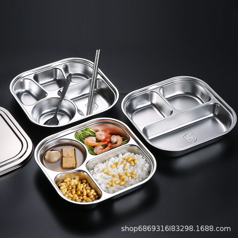 食品级304不锈钢分格餐盘