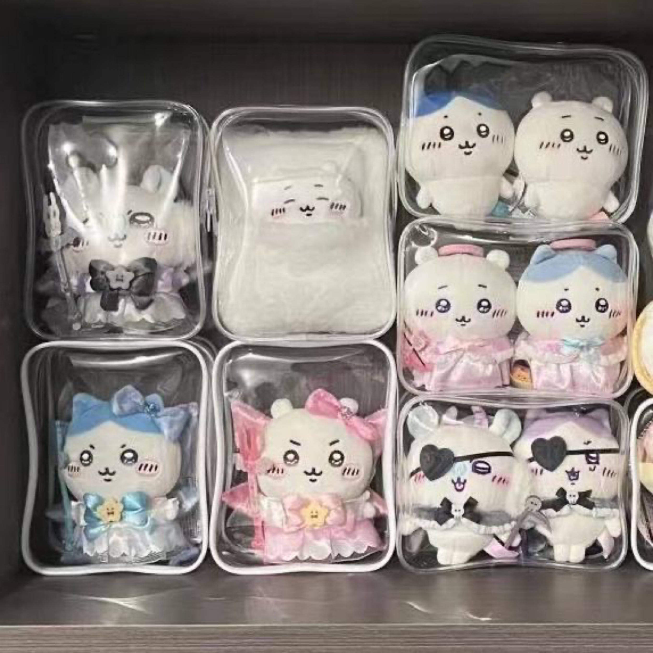 新款方形labubu搪胶透明PVC外出遛娃包10cm棉花娃娃双人收纳包bjd