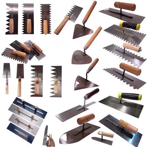 加厚锰钢灰刀带齿抹泥刀瓦工推刀砌砖刀贴瓷砖工具灰匙