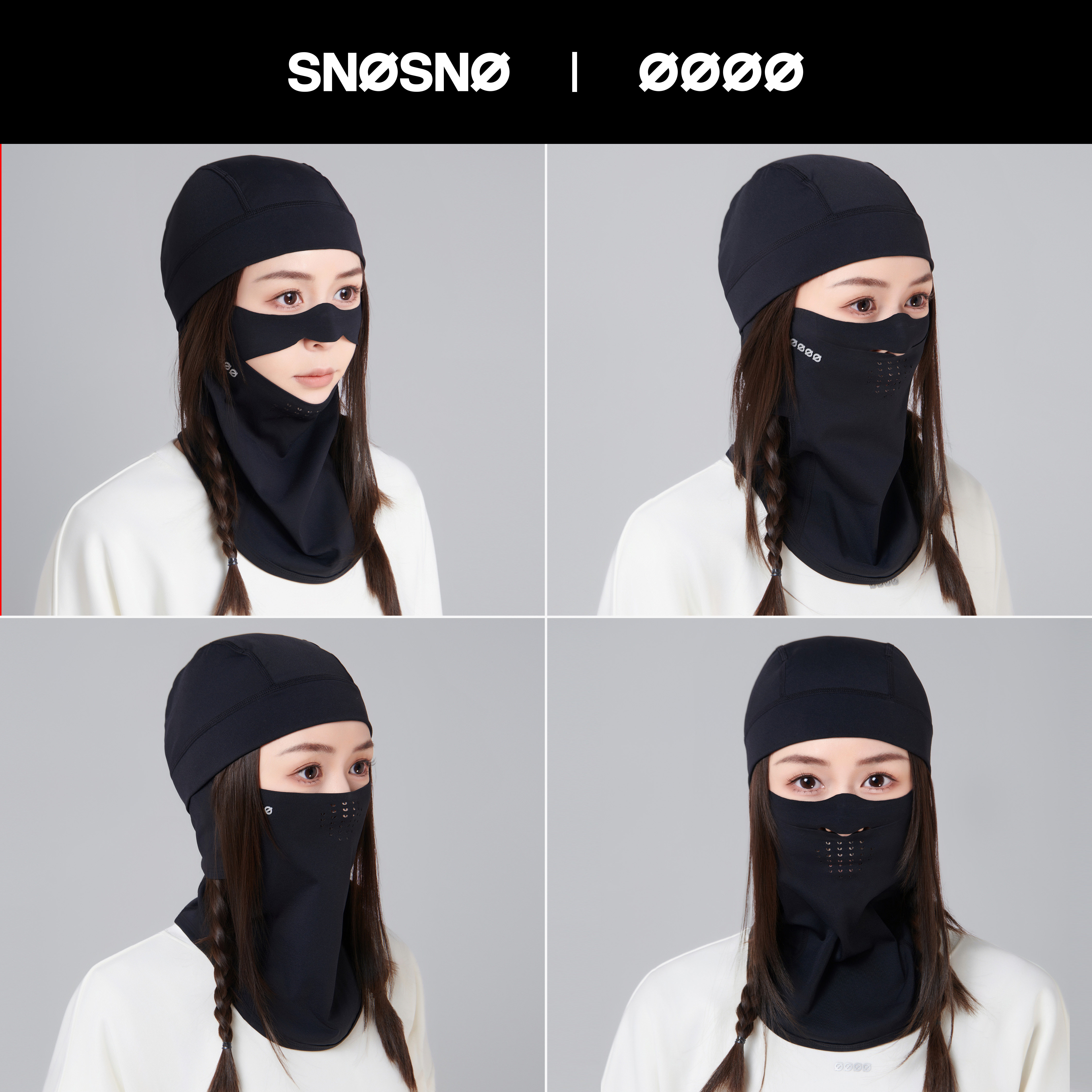 SNOSNO全包面罩滑雪分体护脸防晒防风防滑面罩头套围脖口罩面巾