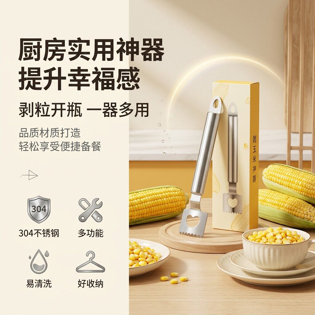 家用手动多功能玉米剥粒器