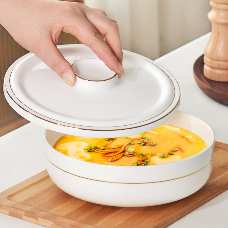 隔水炖碗陶瓷蒸蛋碗粉蒸肉专用盘饭碗家用烤箱带盖盘子保鲜碗汤盘,餐饮具,盘,淘宝优惠券,粉丝福利购,淘宝优惠卷