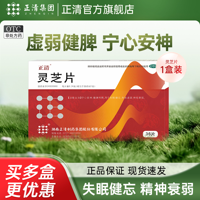 正清灵芝片0.24g*36片/盒辅助治疗身体虚弱神经衰弱健忘失眠