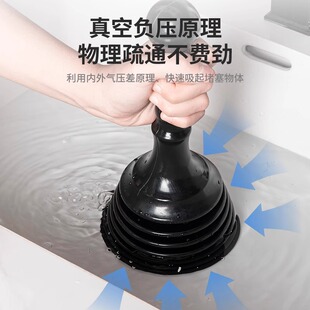 疏通下水道家用厨房堵塞皮搋子拔吸厕所水槽水池浴缸地漏一按通