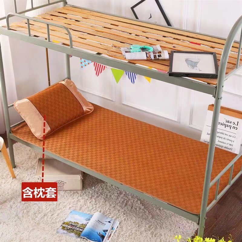 여름매트 학생기숙사 싱글침대 아이스실크 접이식 상하 밀짚매트 0.9M0.8M1.2M