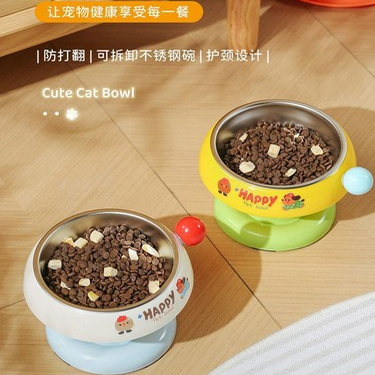宠物不锈钢猫碗防滑配色猫食盆防黑下巴高脚冰淇淋猫碗SW015,宠物/宠物食品及用品,猫狗碗/慢食碗,淘宝优惠券,粉丝福利购,淘宝优惠卷