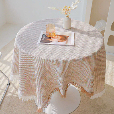新法式棉麻复古桌布白色蕾丝日系圆桌布2022茶几书桌盖布野餐地品