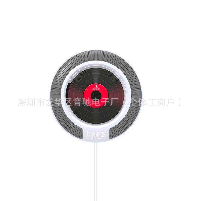 KC-608家用便携蓝牙MP3音箱圆形无线复读机学习双扬声器音响cd机