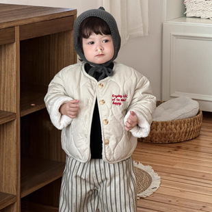 1岁男宝棉外套新年加绒棉服上衣宝宝双层加厚棉袄年服套装打底衫