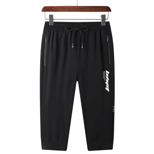纯棉七分裤男士休闲运动短裤夏季薄款宽松胖子加肥加大码7分中裤