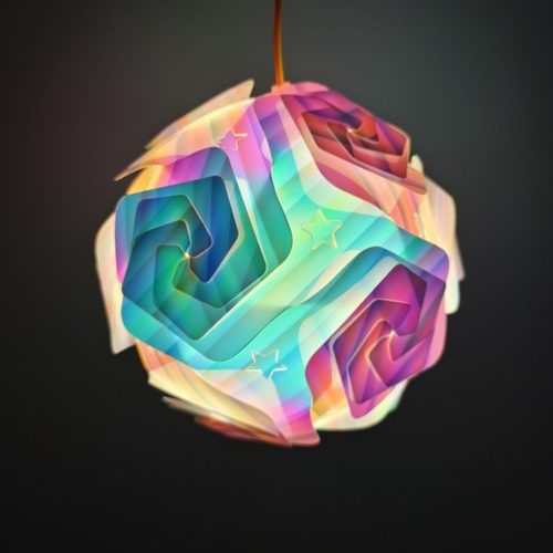 新年镭射炫彩发光儿童手提灯笼DIY材料包摆摊直供风车