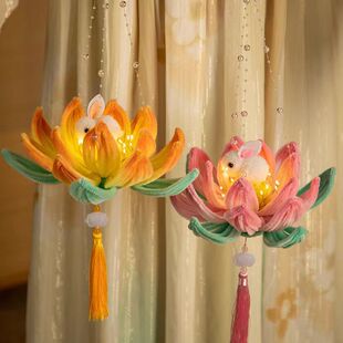 春节灯笼diy手工材料扭扭棒莲花荷花灯2026新款儿童古风手提花灯