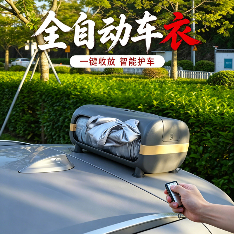 全自动车衣车罩防晒防雨隔热智能收缩懒人专用防尘罩全罩车套外罩