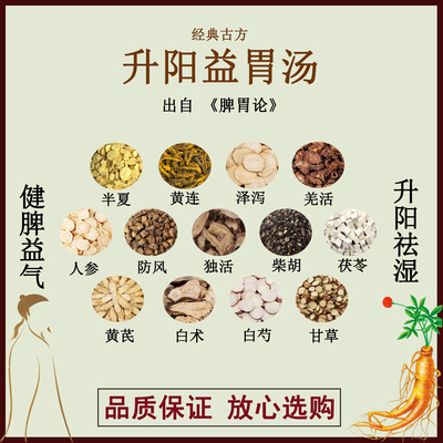升阳益胃汤黄连泽泻羌活人参防风独活柴胡茯苓黄芪半夏白术