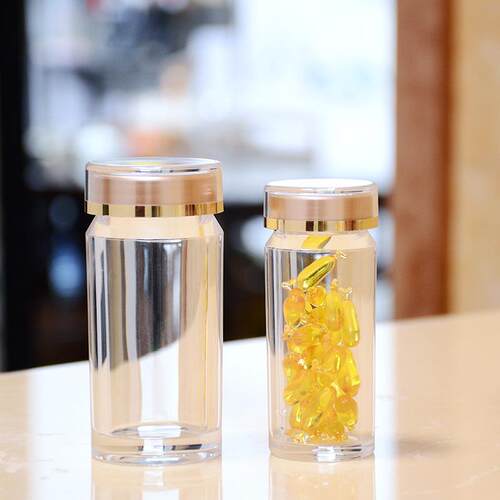 草透SUI明亚克力保健品瓶多色双层盖燕窝虫包瓶藏红花防装潮密封