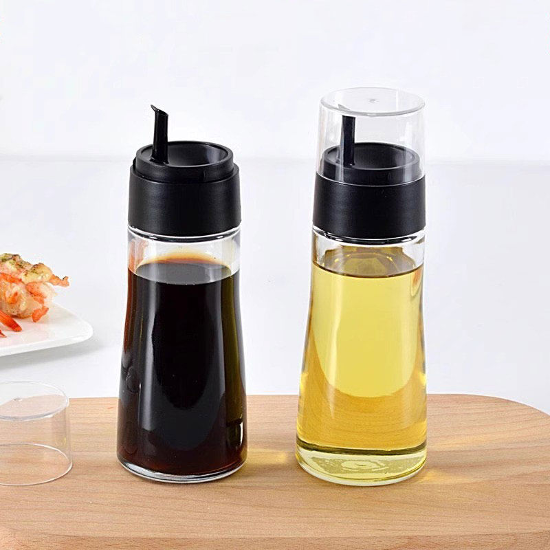 ASVEL玻璃油壶厨房家用酱油醋调味瓶 日式调料瓶带盖食品级200ML