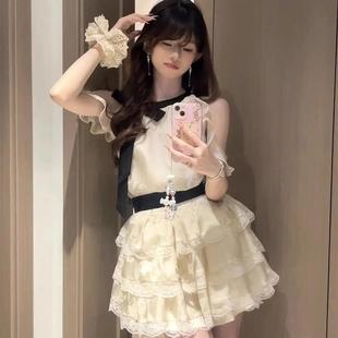 名媛千金感连衣裙女夏季 法式 甜美生日礼服公主裙收腰蛋糕蓬蓬裙子