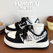 女款 2026新款 春季 环球复古小香风黑白熊猫鞋 厚底百搭ins潮板鞋 子