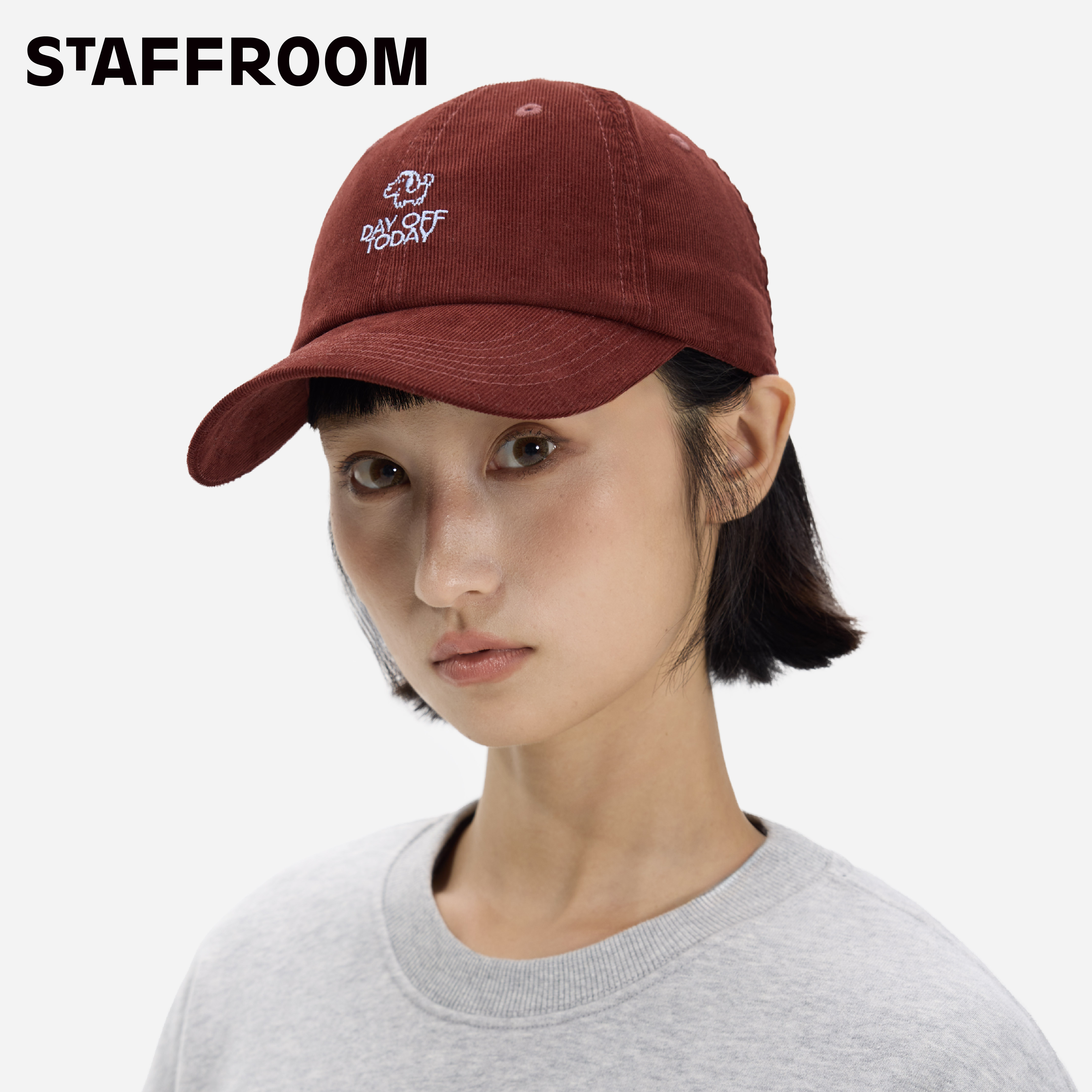 灯芯绒棒球帽鸭舌帽STAFFROOM