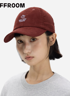 STAFFROOM “休假小狗”灯芯绒刺绣美式复古秋冬软顶百搭棒球帽