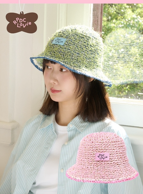 RPDCLaVie「夏日信号」度假帽子海边渔夫帽圆顶帽编织草帽女rpdc