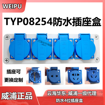 威浦TYP1609C 160801TYP08254防水多功能机床3位工业插座盒08114