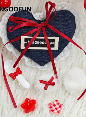 fungoofun/梵高范包面配件包包扣花  深蓝色爱心