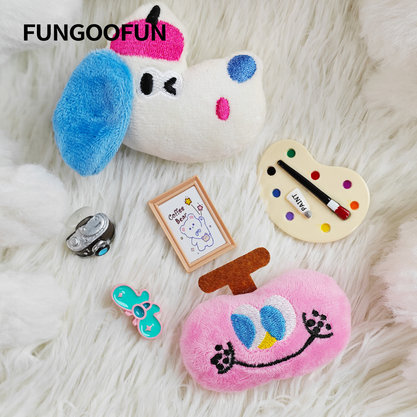 fungoofun梵高范包面配件包包扣花 艺术小狗