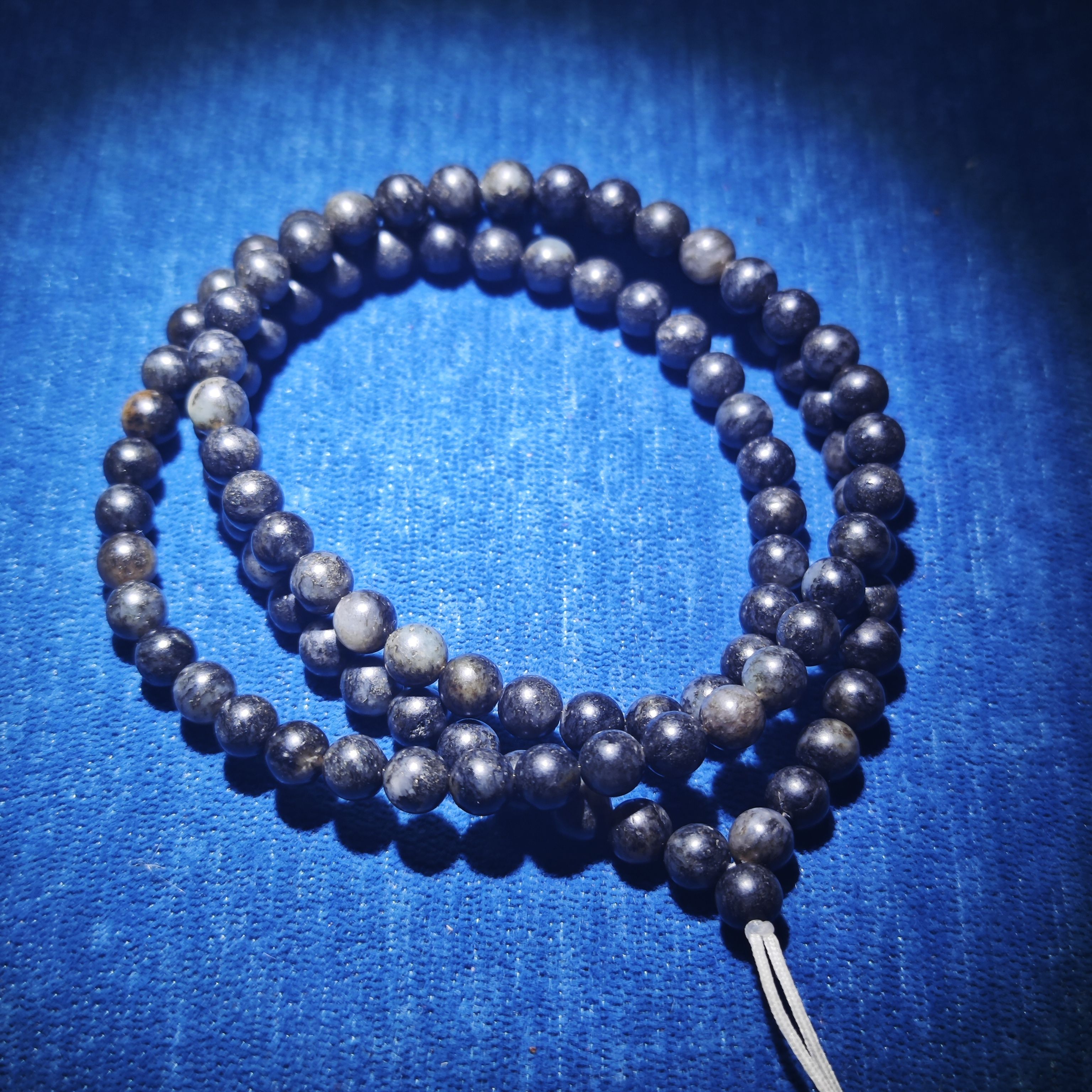 一诺正宗新疆和田玉籽料黑皮籽6mm圆珠手链108颗罕见珠链高档定制