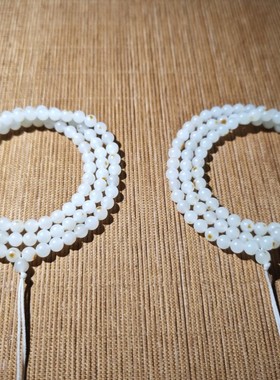 一诺正宗新疆和田玉籽料羊脂白玉6mm洒金皮108颗圆珠手链颗颗带皮