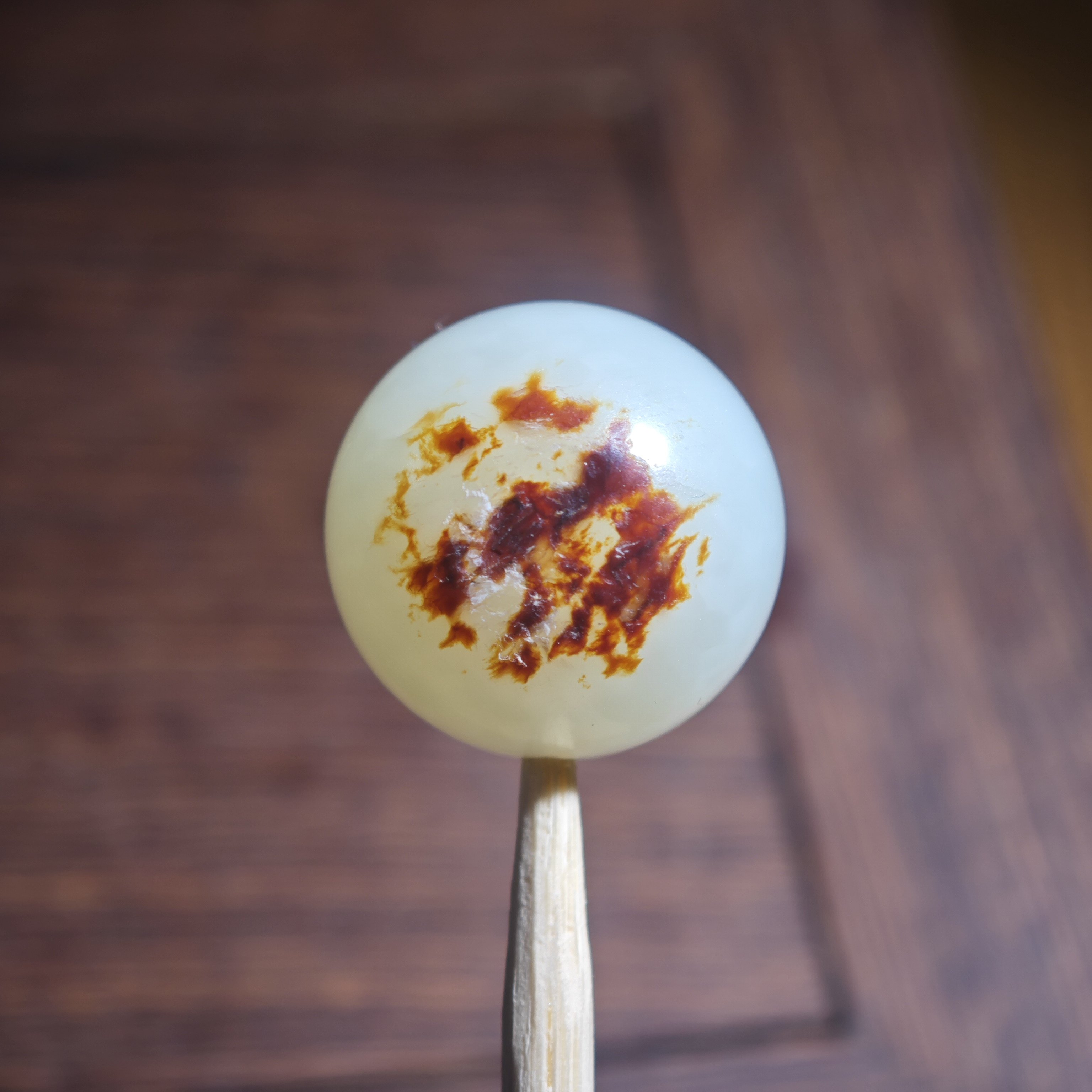 正宗新疆和田玉籽料红皮白肉16mm圆珠洒金红皮单珠原皮高档配珠