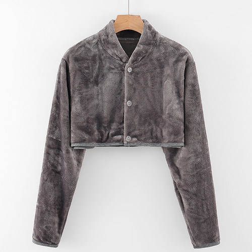 法兰绒保暖护肩睡觉坎肩颈椎