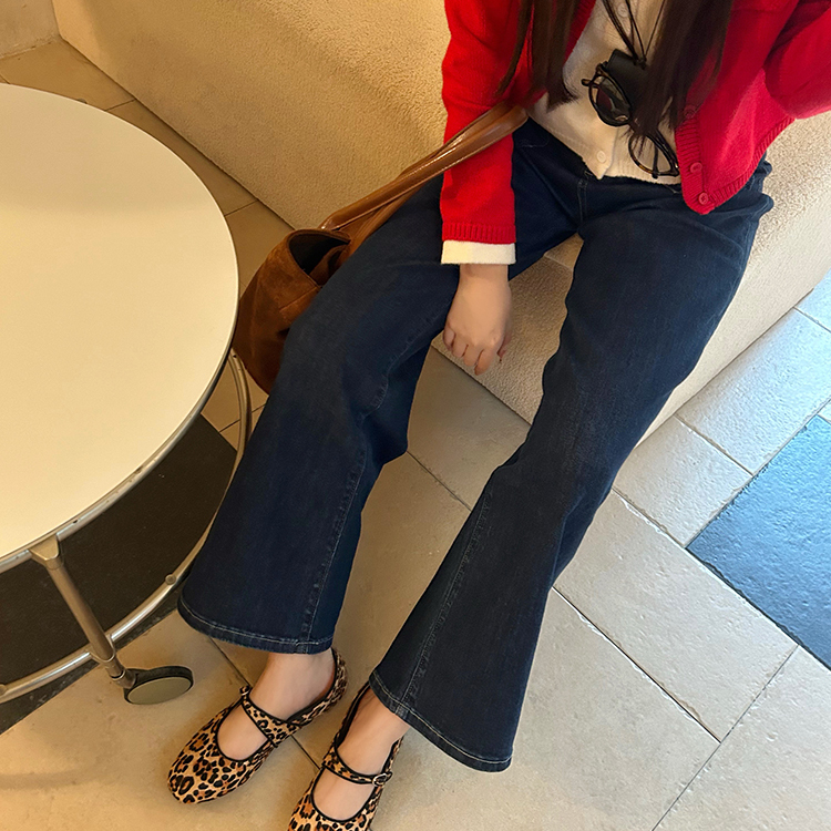 自然卷2025豹纹单鞋女一字扣带玛丽珍鞋真皮圆头平底鞋官方旗舰店