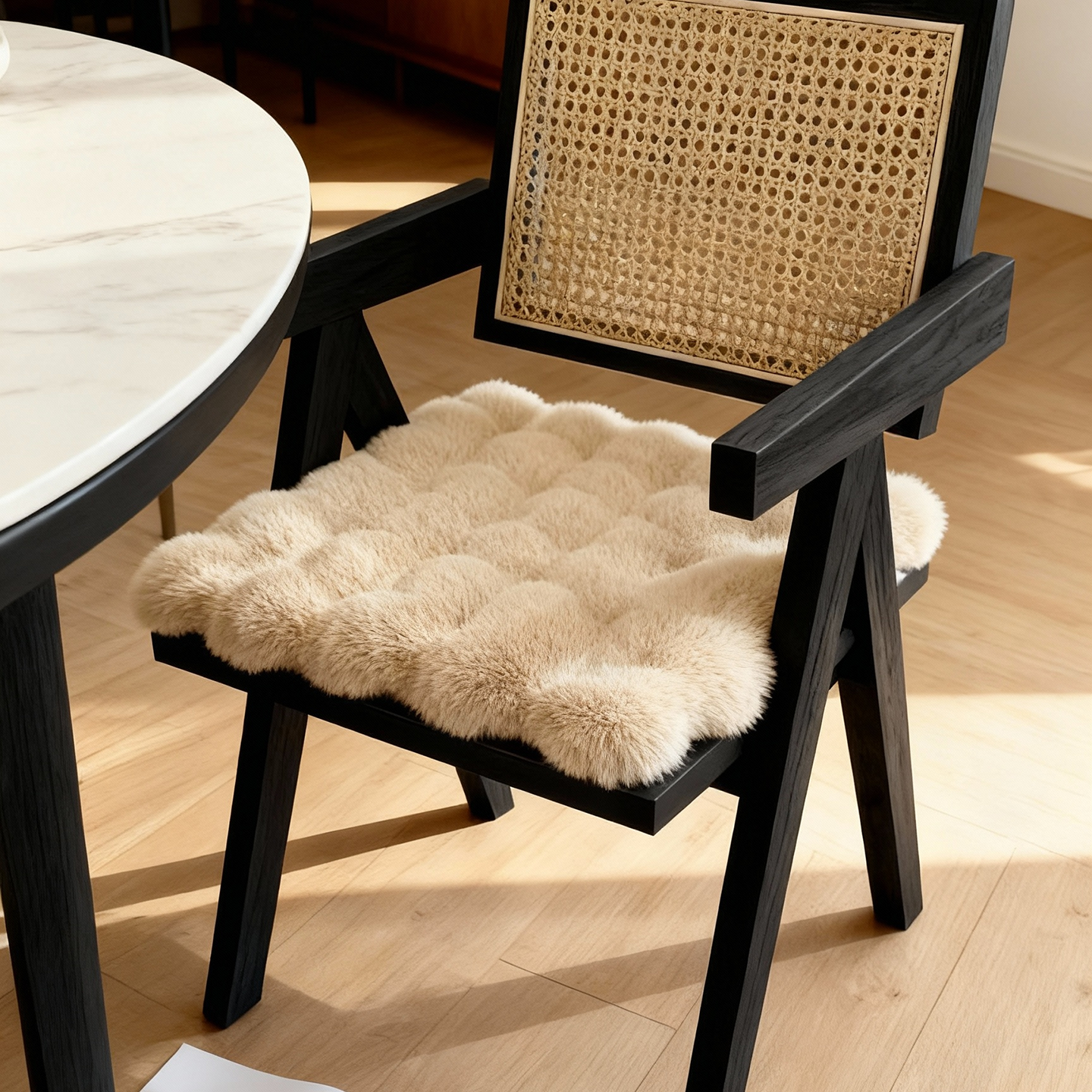 冬季保暖防滑方垫椅子加厚仿兔毛绒坐垫圆凳座椅餐椅换鞋凳垫子,居家布艺,椅垫,淘宝优惠券,粉丝福利购,淘宝优惠卷