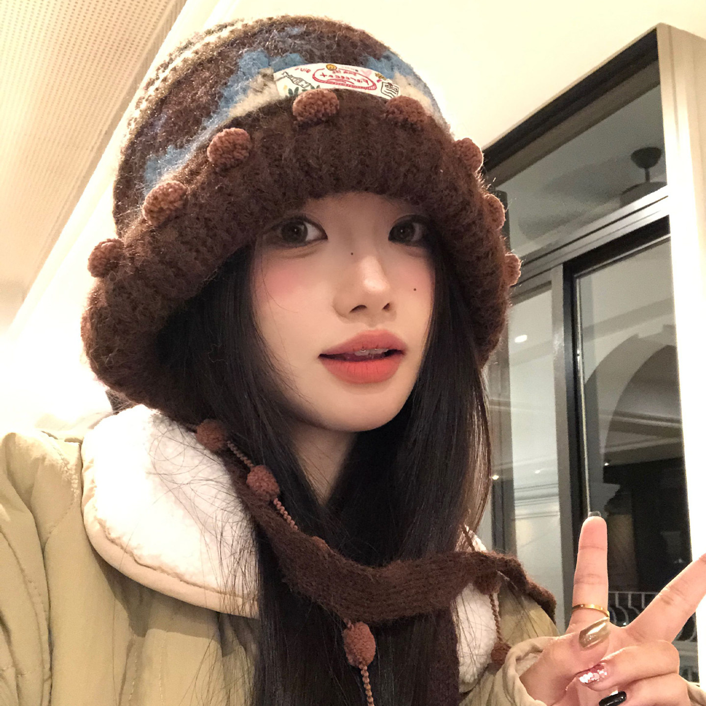 费尔岛针织提花包头帽子季氛围感大头围针织帽保暖护耳帽居家日常,居家日用,居家日用套装,淘宝优惠券,粉丝福利购,淘宝优惠卷