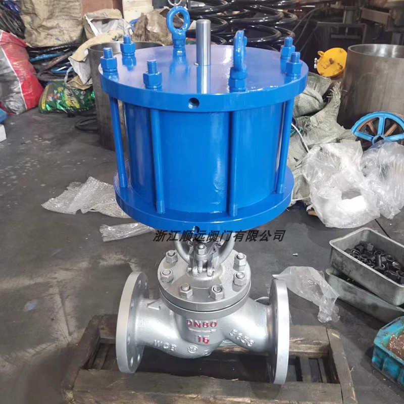 法兰硬密封气动截止阀J641H-16E双作用气动带手动直行程快速切断