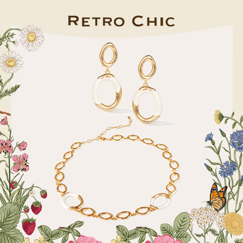 RetroChic涟漪环形两件套精致