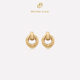 宋佳同款 Retro Chic意大利复古首饰 罗马双圈耳环金银色