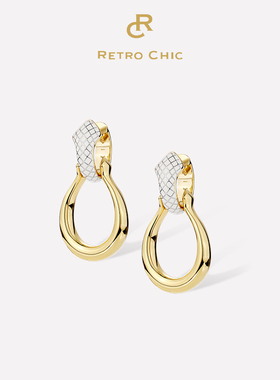 【新年礼物】RC Retro Chic意大利复古时尚首饰 白色圣蛇耳环