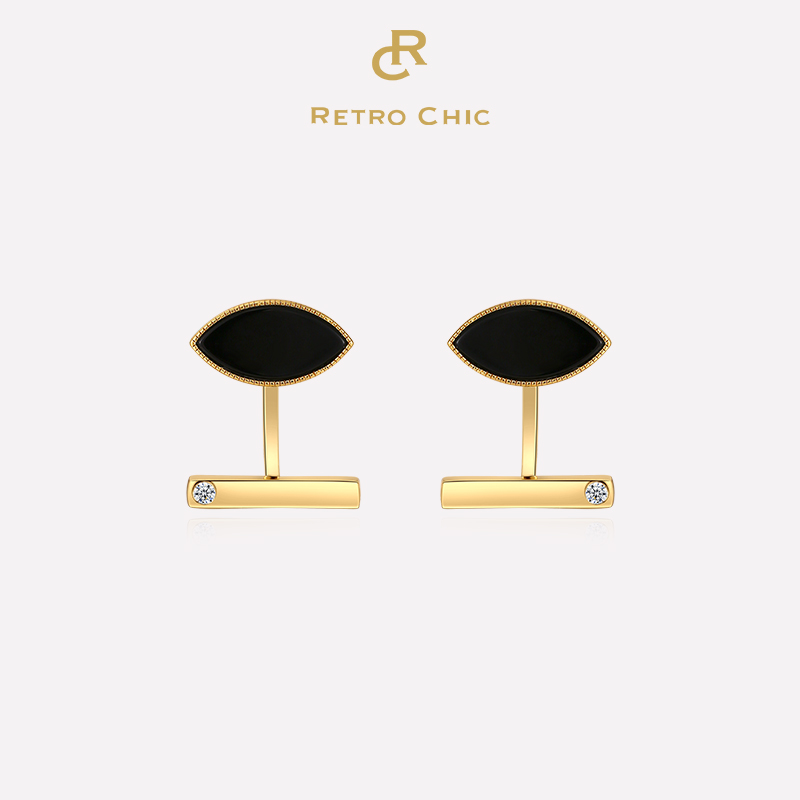 RetroChic黑眼睛简约耳钉