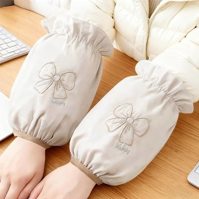 羽绒服双层袖套女秋冬办公室防脏